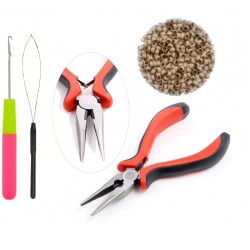 Set Nano Ring Extensii Par cu 100 Inele fara silicon Blond Ash + Cleste + Iglita + Croseta IM001C